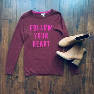 Old Navy Follow Your Heart Graphic Knit Sweater